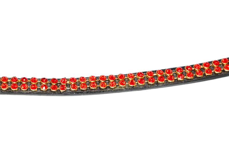 Heritage Two Row Red Crystal Browband - 4Pony.com