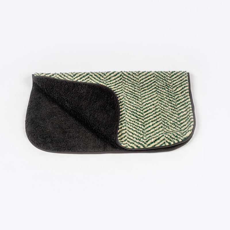 Danish Design Green Herringbone Fleece Blanket