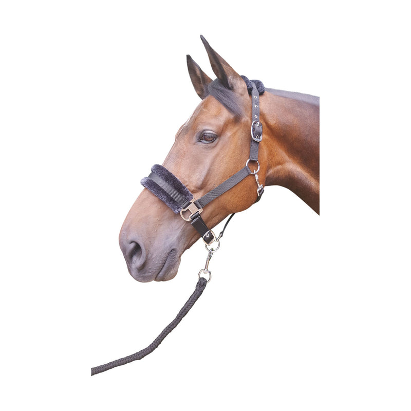 Hy Faux Fur Padded Head Collar with Lead Rope