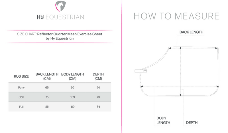 Reflector Quarter Mesh Exercise Sheet by Hy Equestrian