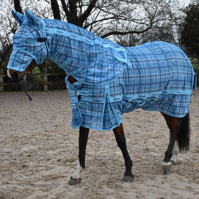 Whitaker Swot Fly Rug & Mask in Check Pattern