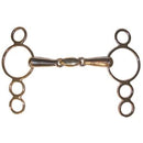JHL Pro-Steel Bit Continental 4-Ring Snaffle Brass Lozenge - 4Pony.com