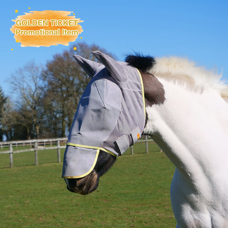 Equilibrium Field Relief Max Fly Mask Grey and Yellow