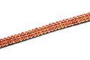 Heritage Three Row Red Crystal Browband - 4Pony.com