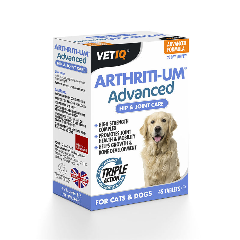 VetIQ Arthriti-um Advanced Tablets For Cats & Dogs