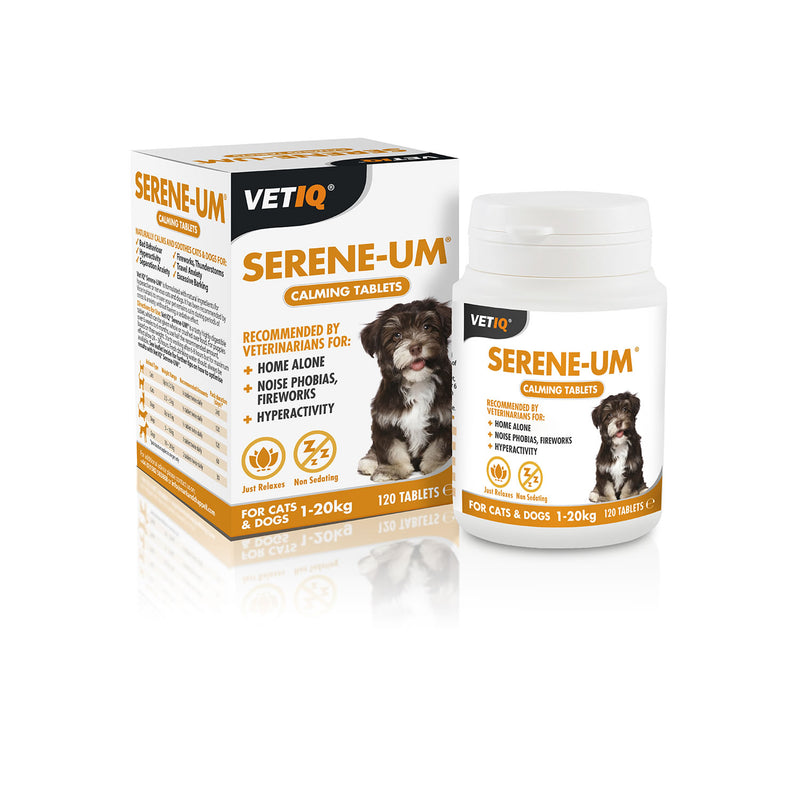 VetIQ Serene-um Calming Tablets For Cats & Dogs 1-20KGs