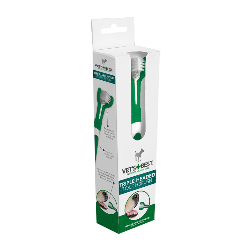 Vets Best Triple Headed Toothbrush For Dogs