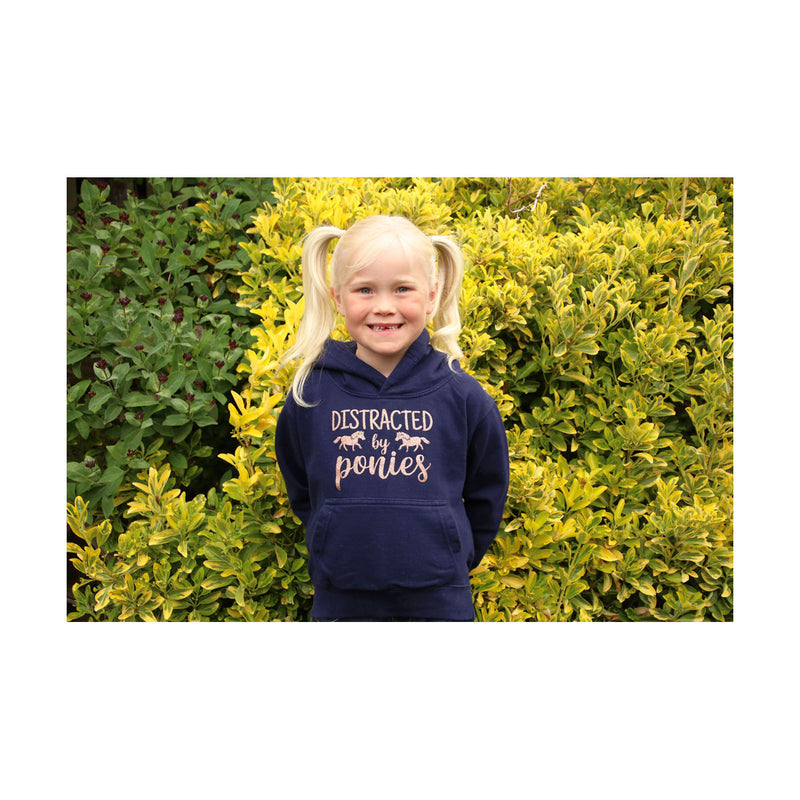 British Country Collection Distracted by Ponies Glitter Hoodie