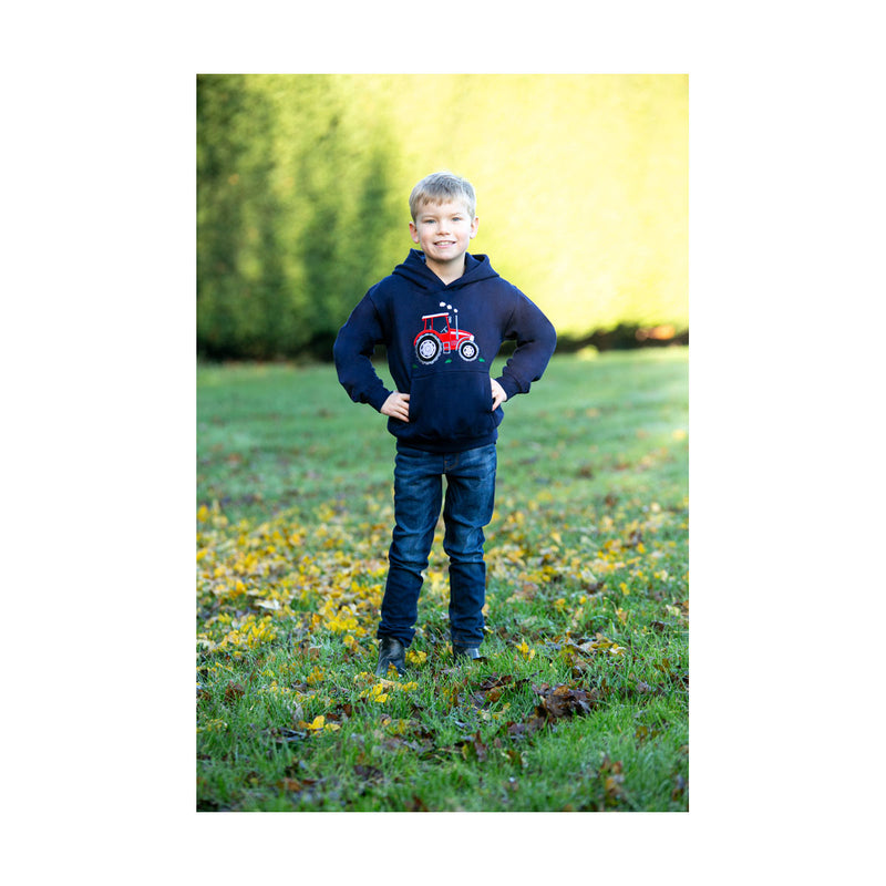 British Country Collection Big Red Tractor Childrens' Applique Hoodie