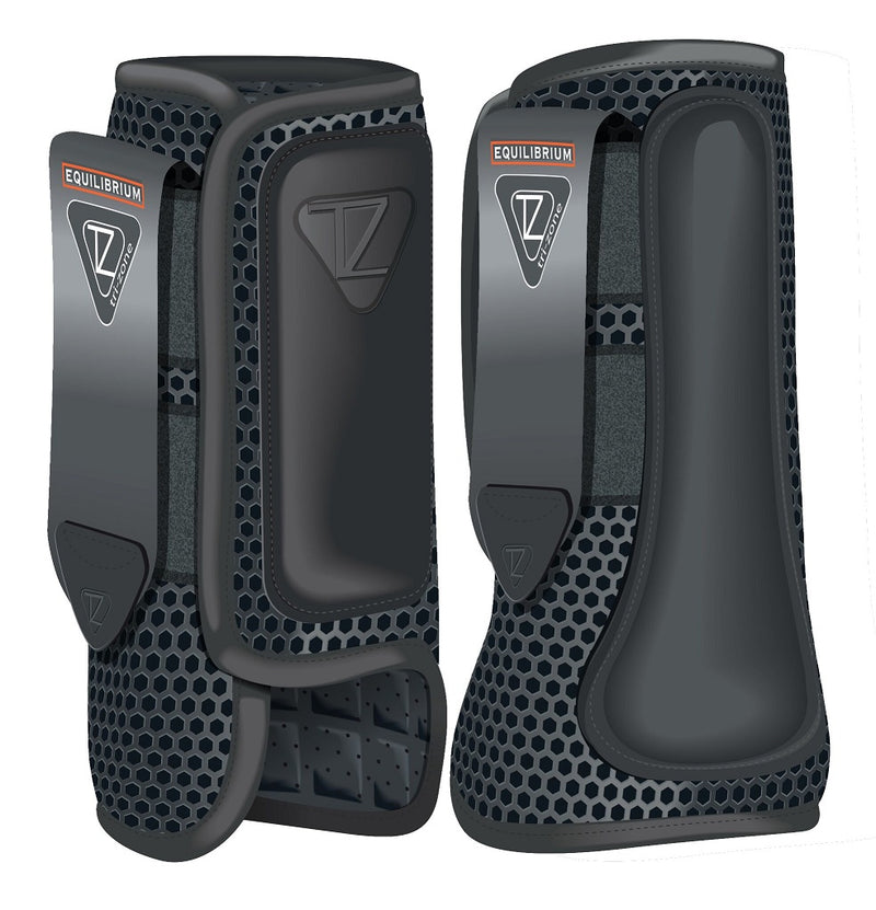 Equilibrium Tri-Zone Impact Sports Boots Front-Black - 4Pony.com